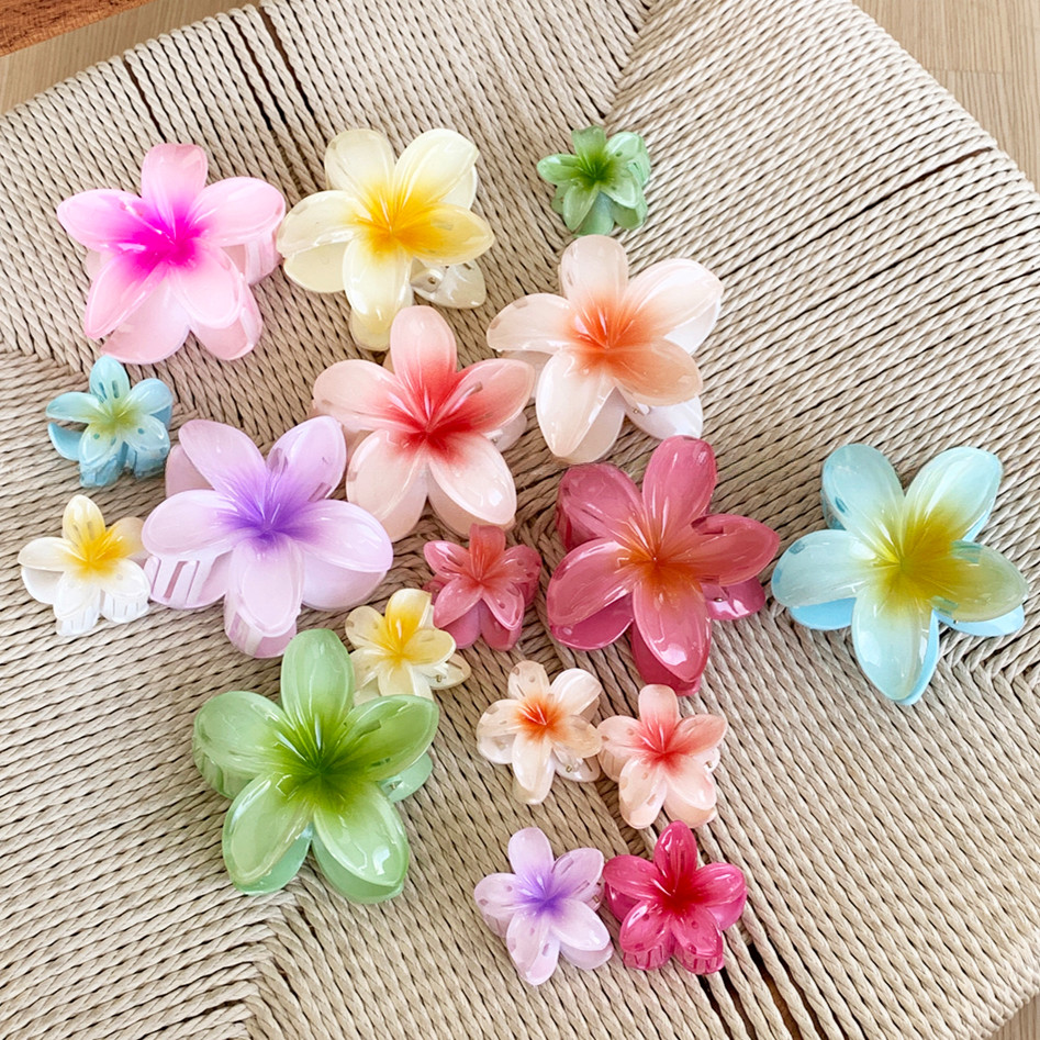 1 ชิ้นที่มีสีสันสาวหวานฮาวาย Plumeria ดอกไม้ Hairpin Grips คลิป Barrettes อุปกรณ์เสริม