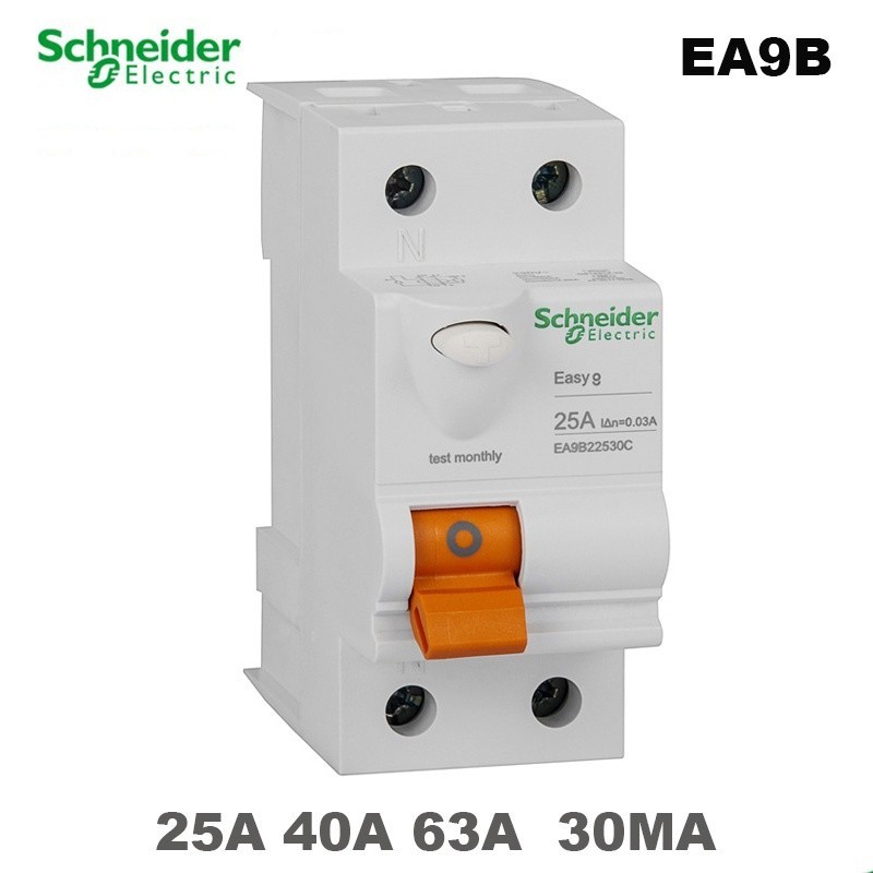 ✻Schneider EASY9B 230VAC 2P25A 40A 63A 30MA Leakage Circuit Breaker Protectio Switch Residual Curren