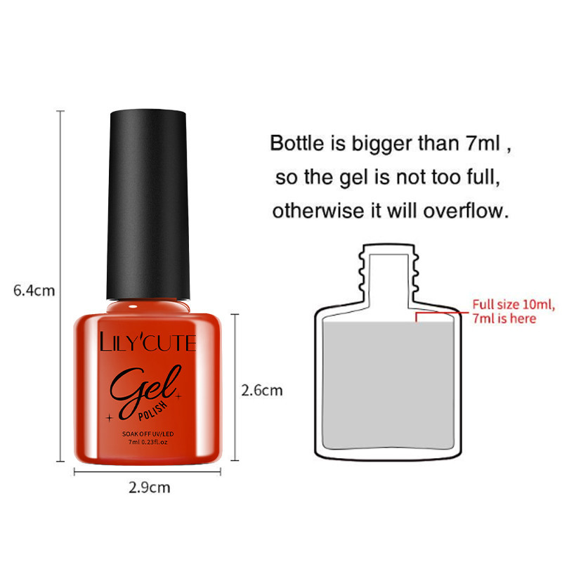 Lilycute เล็บเจล Macaron สีกึ่งถาวรเล็บแต่งเล็บ UV Gel เล็บ Varnishes 7ML - รูปที่ 7