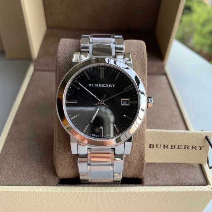 นาฬิกาผู้หญิง 💯Burberry city black dial silver พร้อมส่ง3ไซส์❗️ bu9101 BU9001 BU9201