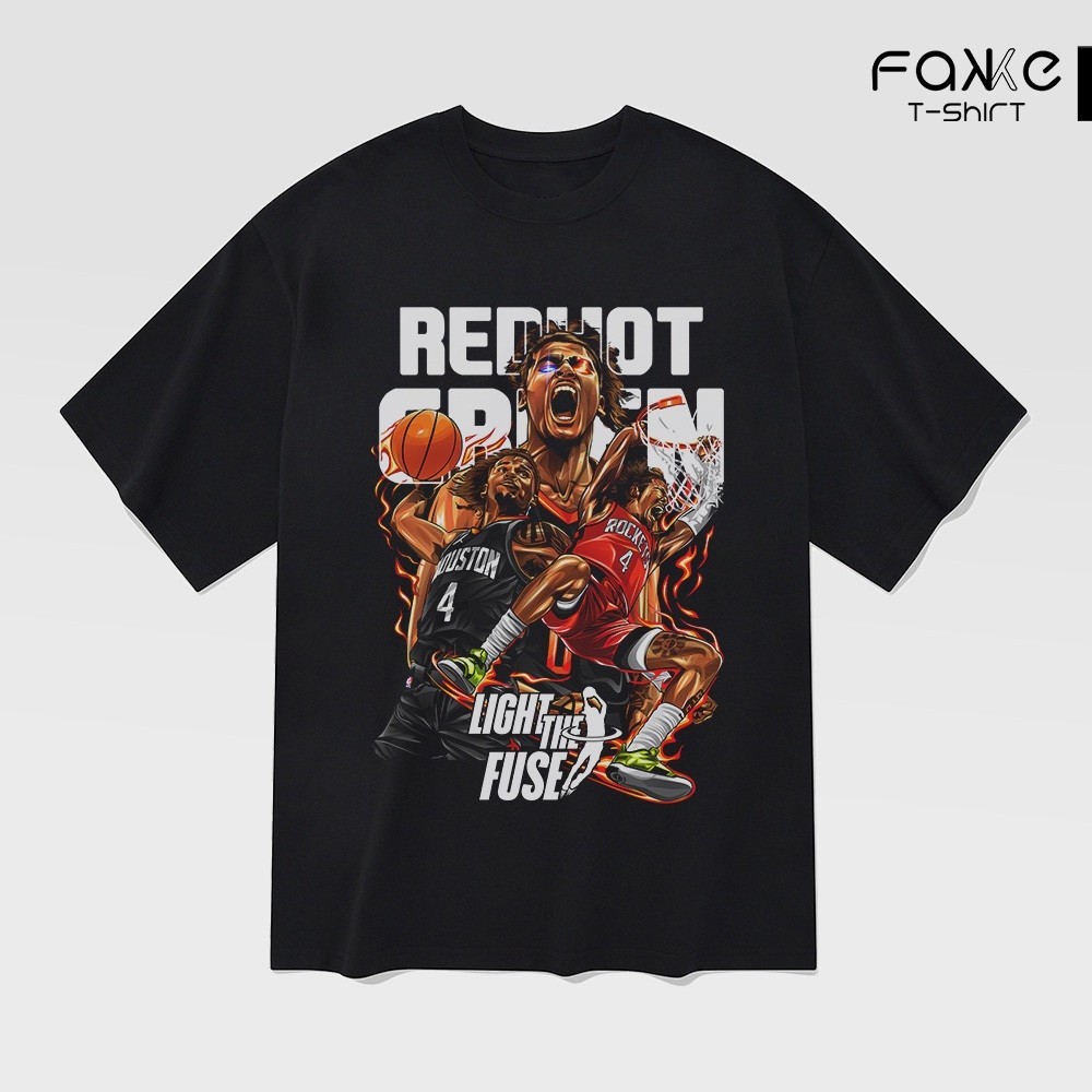 ใหม่ Unisex Basketball Jalen Green Bootsleg เสื ้ อยืดแขนสั ้ นผ ้ าฝ ้ าย 100 % ขนาดใหญ ่