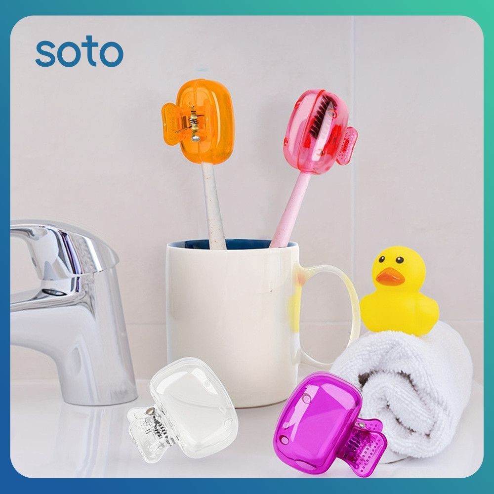 ♫ หัวแปรงสีฟันแบบพกพาป้องกันกรณีแปรงสีฟันเดินทางพร้อมคลิปยึดแปรงสีฟันแปรงสีฟันฝาครอบป้องกันฝุ่น