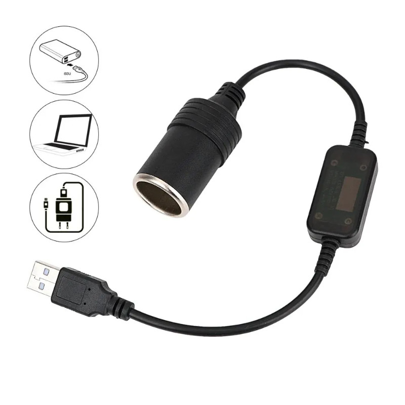 ใรถยนต์ ซ็อกเก็ต USB ถึง 12V อะแดปเตอร์ชาร์จในรถยนต์ ตัวแปลง 5V2A อุปกรณ์เสริมอิเล็กทรอนิกส์