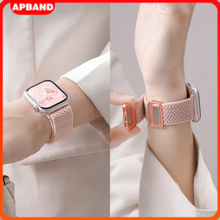 ยืดหยุ่นแม่เหล็กไนลอนสำหรับ for Iwatch Smartwatch Apple Watch Se 2 Ultra 3 2 Series 11 10 9 8 7 49 42 46 45 41 44 มม.