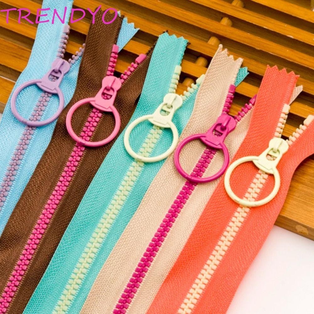Trendyo ซิปเรซิ่น 20 ชิ้นสําหรับเย็บกระเป๋ากระเป๋าสตางค์พร้อมแหวนดึง DIY Slider Head