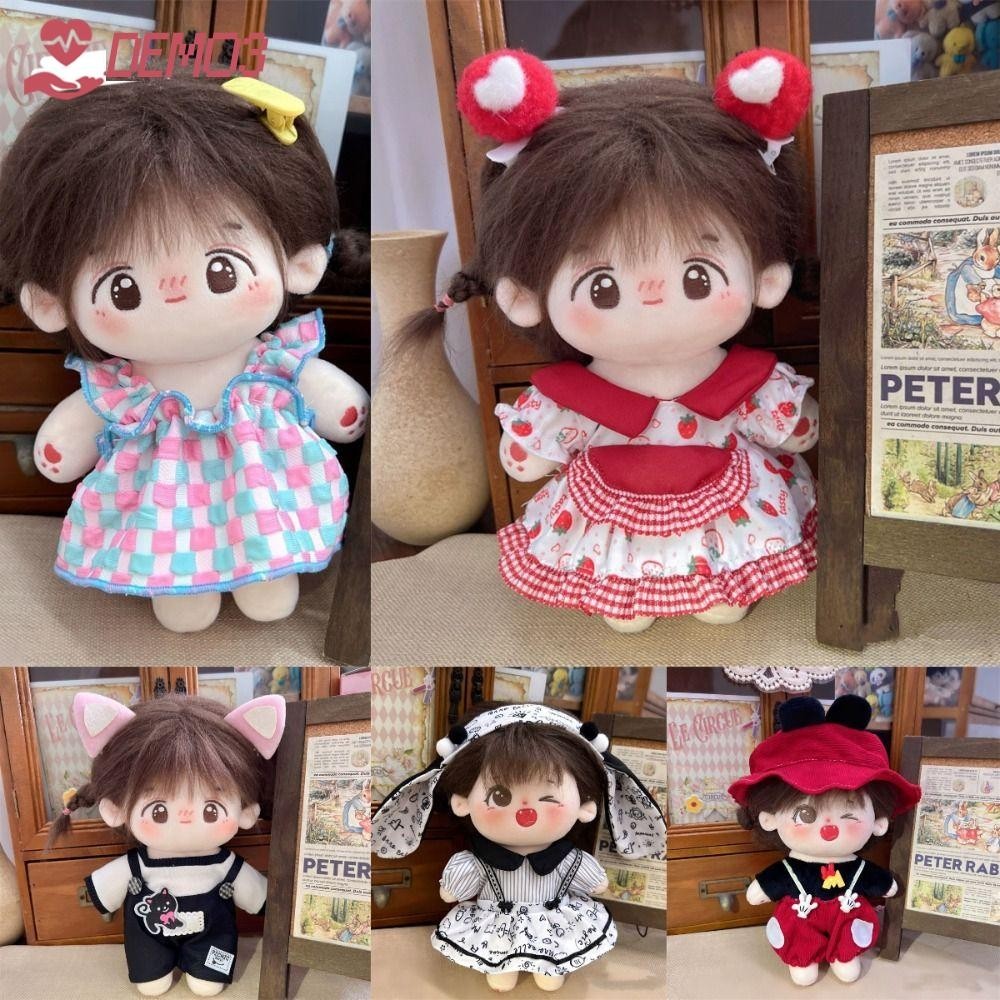 [เดโม3] เสื้อผ้าตุ๊กตาไอดอล,ชุดน่ารักพร้อมอุปกรณ์คาดศีรษะการ์ตูนเครื่องประดับตุ๊กตา,ของขวัญตุ๊กตาตุ๊กตาเสื้อผ้าผ้าฝ้ายต