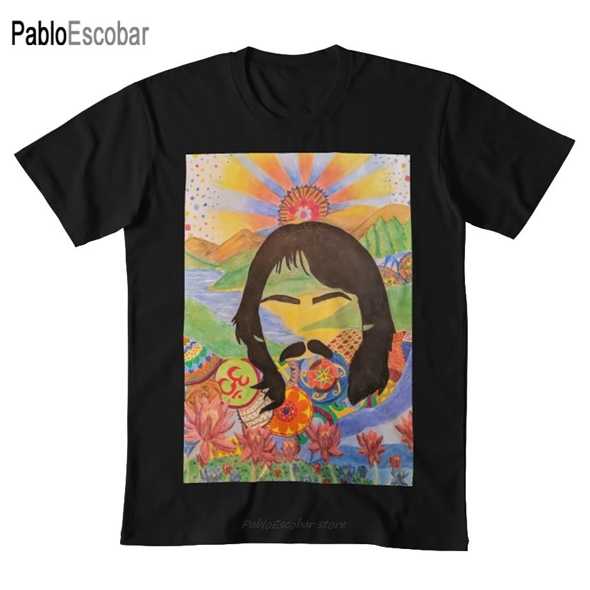 Psychedelic George Harrison เสื้อยืด psychedelic gerge harrison lennon mccartney starr dark horse