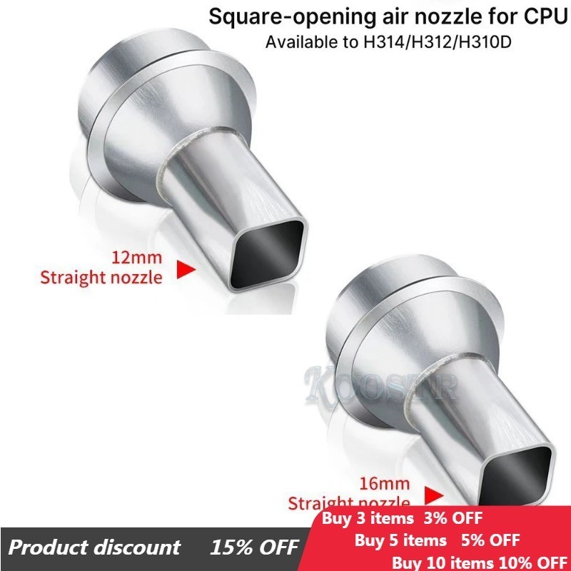 Alxun CPU หัวฉีดลมปากสี่เหลี่ยมเหมาะสําหรับ AiXUN ลมร้อน QH314 H312 H310D series 12 มม. และ 16 มม. ห