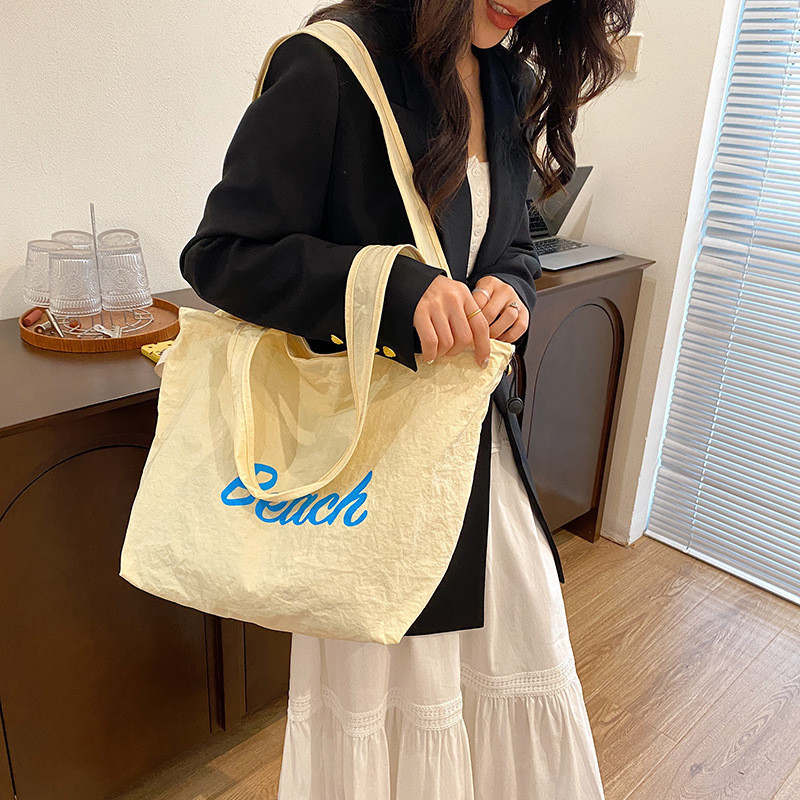 Camidy ใหม่กระเป๋าสะพายไหล่ลําลองแฟชั่นเรียบง่ายความจุขนาดใหญ่ Tote bag