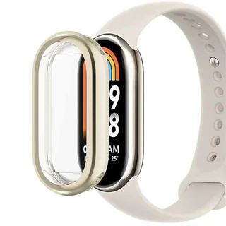 สําหรับ Xiaomi Smart Band 10 9 8 สายซิลิโคน + เคส TPU สําหรับ Mi Band 10 9 8 MiBand NFC นุ่มกันน้ํา 2 in 1 Sport ชุบเงา Slim คลุมทั้งหมด