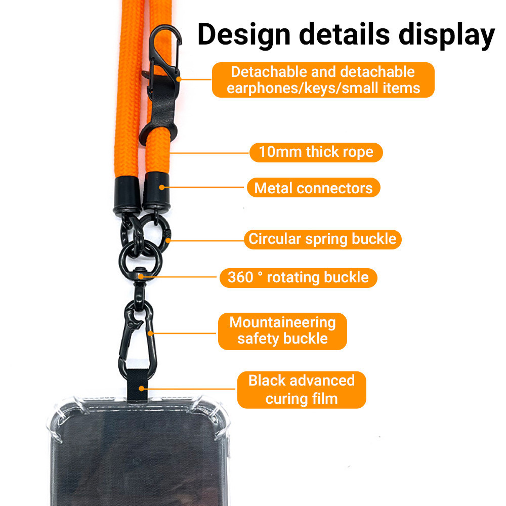 120 ซม.10 มม สายสะพายโทรศัพท์ สายคล้องคอ เคสสายสะพาย สร้อยคอป้องกันการโจรกรรมสําหรับอุปกรณ์เสริมโทรศัพท์มือถืออินเทSJPS - รูปที่ 4