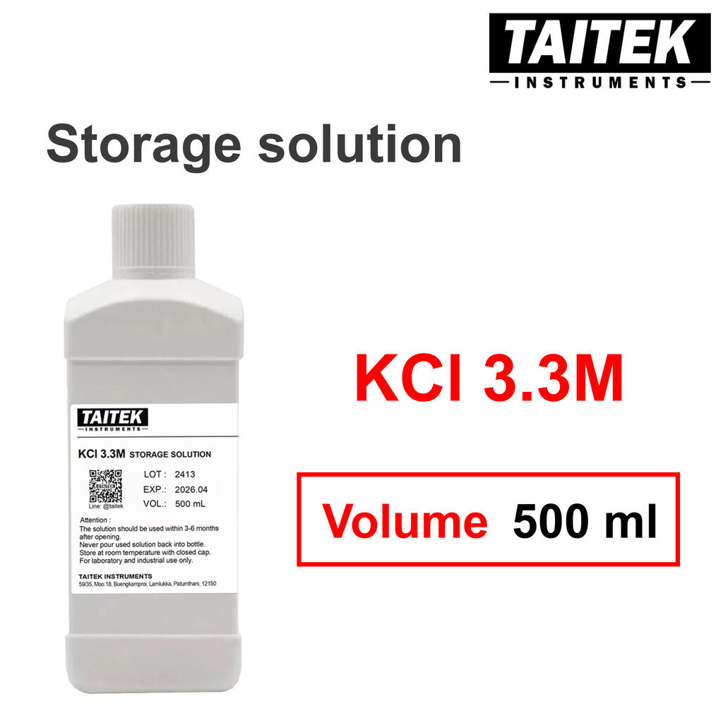 TAITEK น้ำยาเก็บรักษาหัววัด Storage solution Saturated KCl 3.3M สำหรับเครื่องวัด pH หรือเครื่องวัด ORP (500 mL)