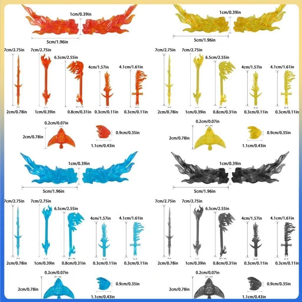 ประกอบของเล่น อุปกรณ์เสริม 7 สี บล็อกตัวต่อ ของเล่นโมเดลฮิวแมนนอยด์