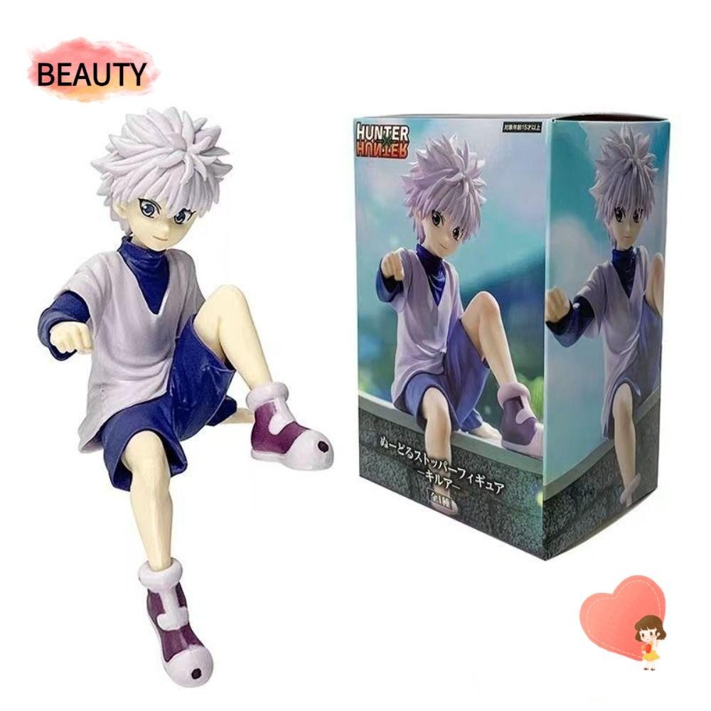 Beauty Action Figure, Killua Zoldyck PVC ของเล่นอะนิเมะตัวละคร,เดสก์ท็อปตกแต่ง HUNTERHUNTER Gon Freaks นั่งของเล่นของขวัญคอลเลกชัน