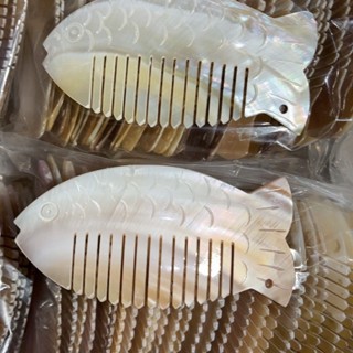 ★-☀หวีผมเปลือกหอยธรรมชาติเครื่องประดับวินเทจที่สวยงามมือแกะส…