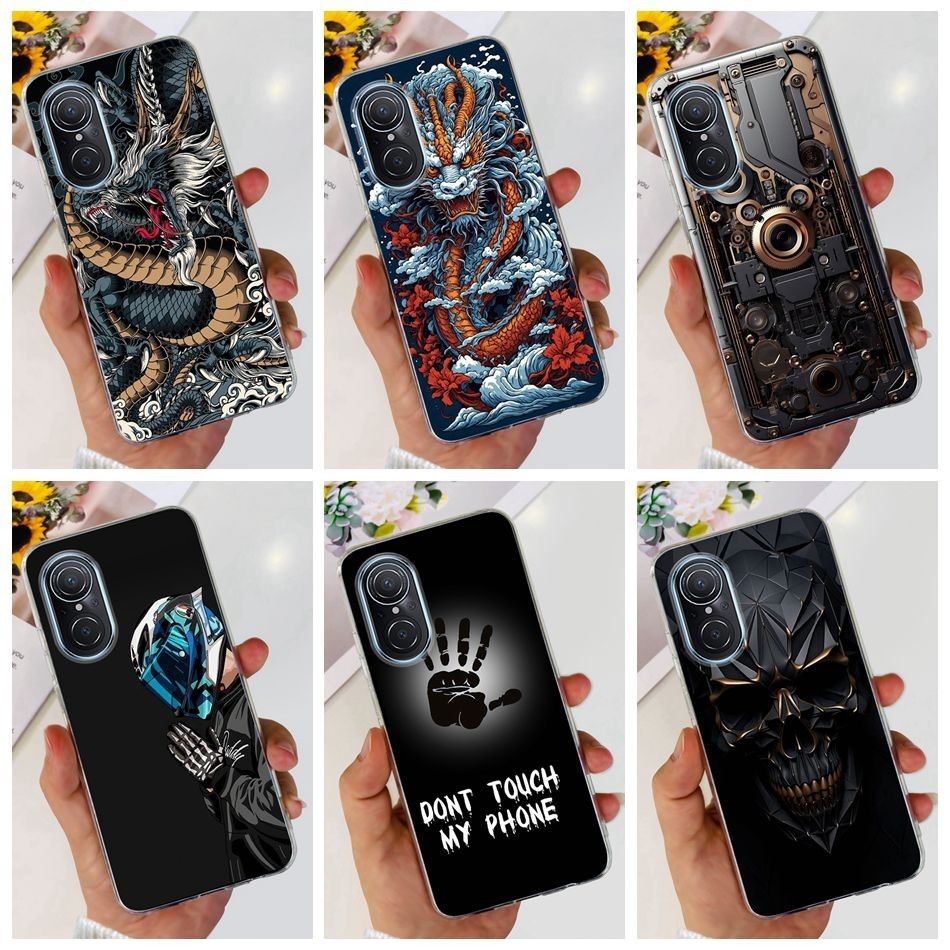 Huawei Nova 9 SE 4G JLN-LX1 LX3 / Nova9 NAM-LX9 แฟชั่นมังกรโลหะสไตล์รูปแบบปลอก Nova9 9SE ซิลิโคนนุ่ม TPU เคสโทรศัพท์