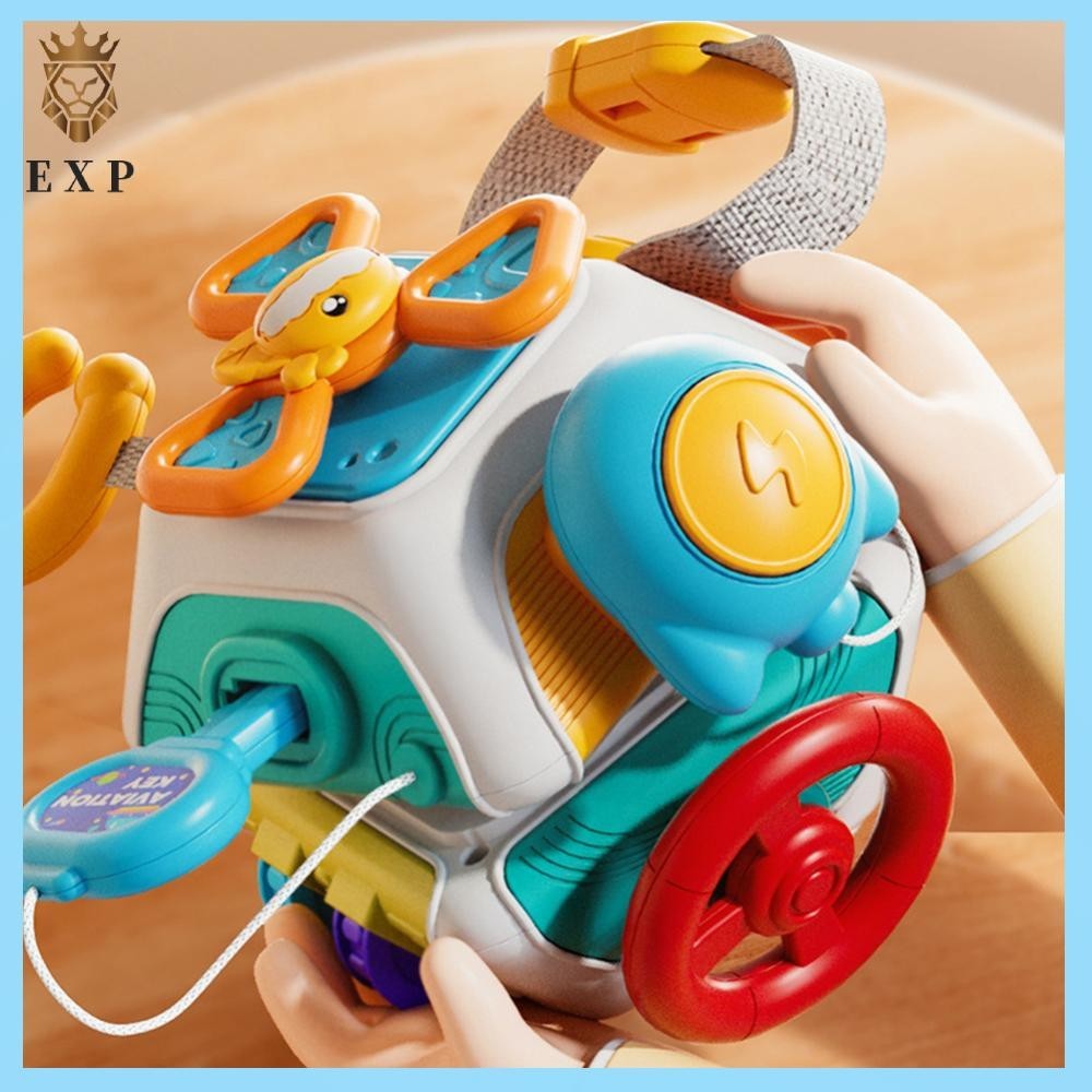 [explosion1.th] 10 in 1 Baby Busy Board Cube Montessori Sensory ของเล่นสําหรับเด็กวัยหัดเดิน 1-3 ปี