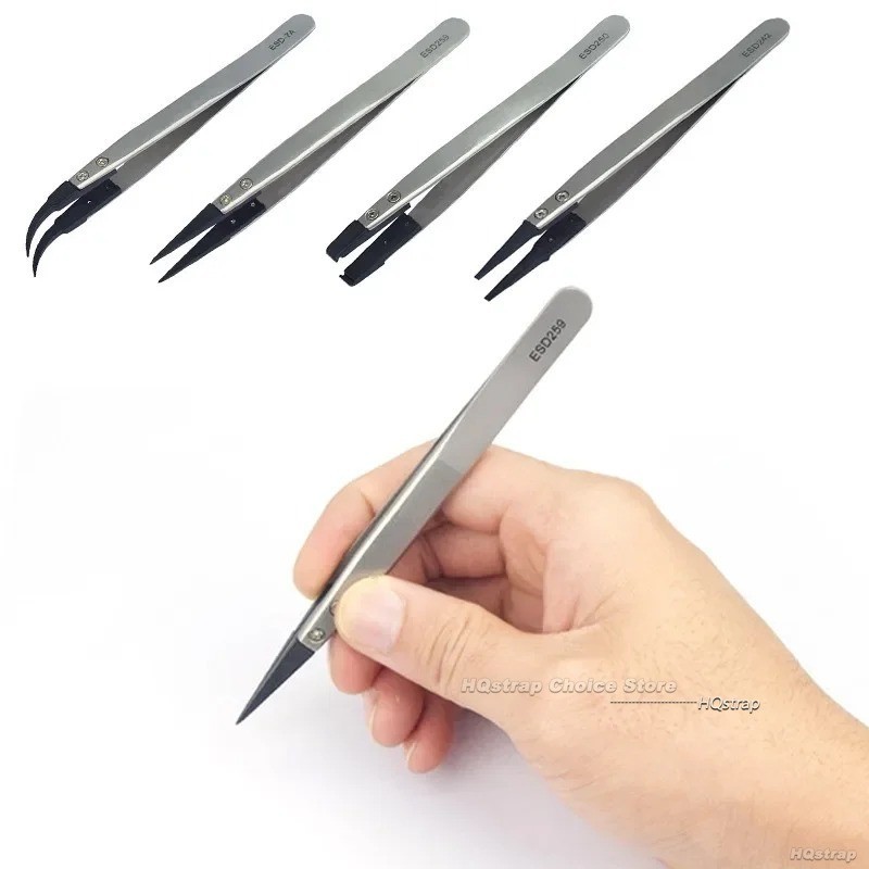 แหนบสแตนเลส แหนบพลาสติกป้องกันไฟฟ้าสถิตย์ เครื่องมือซ่อมนาฬิกา ESD-249/250/259/259A/2A/7A อุปกรณ์เสริมความแม่นยําสูง