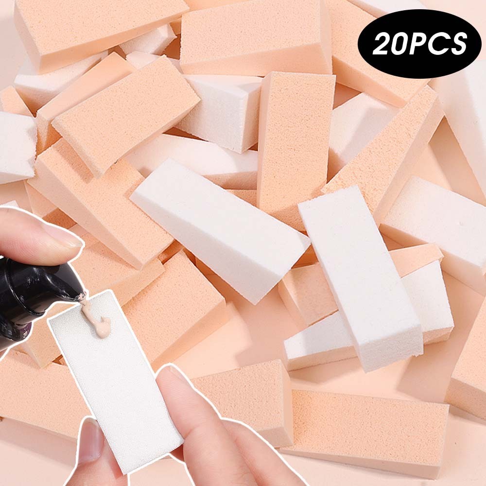 20ชิ้นสามเหลี่ยมแต่งหน้าฟองน้ําบล็อก-เปียกและแห้งพัฟแต่งหน้า-เล็บฟองน้ําบล็อก-แต่งหน้าผสมฟองน้ํา-สําหรับทาบีบีครีมคอนซีลเลอร์แป้งฝุ่น-ความงามเครื
