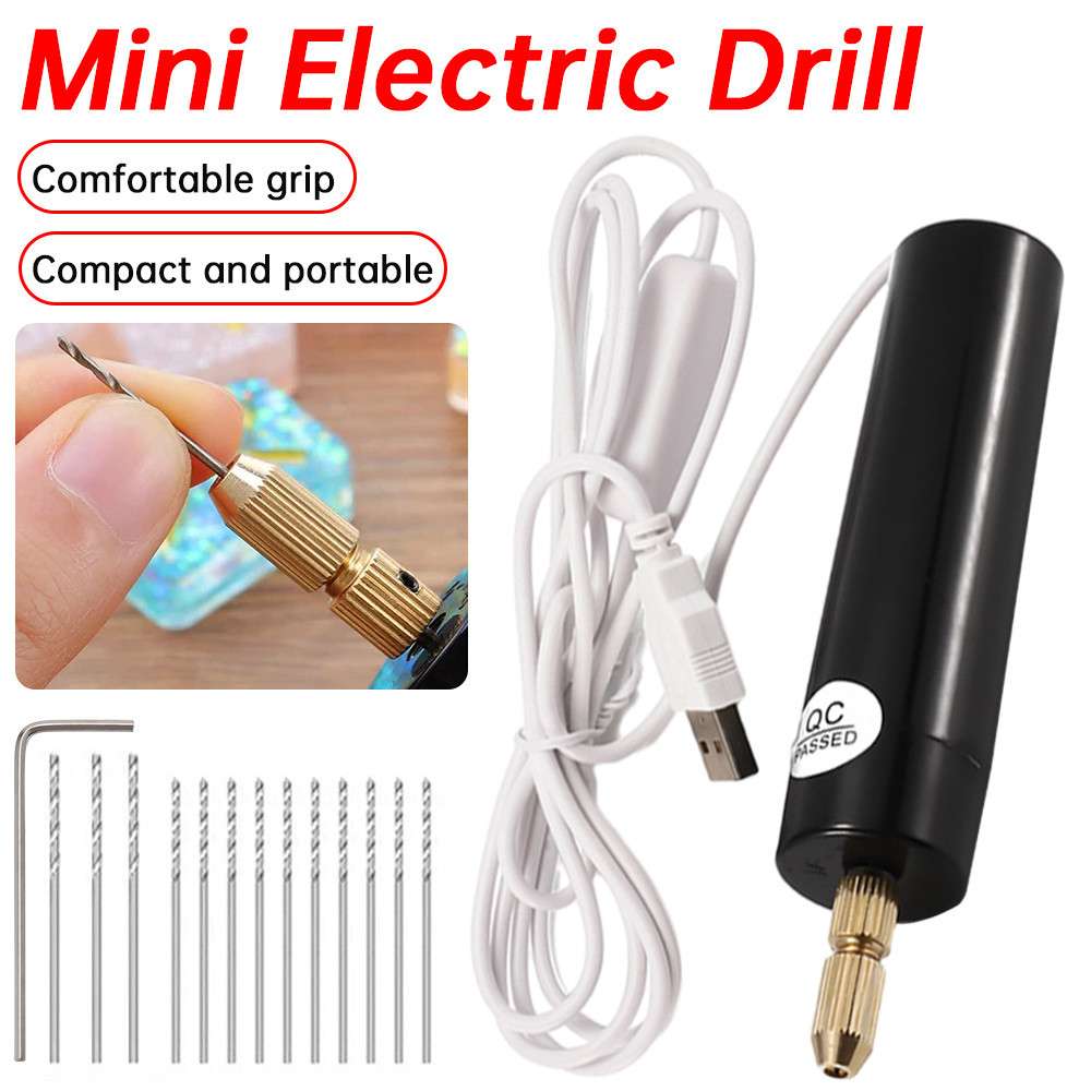 116pcs คริสตัลอีพ็อกซี่ DIY สว่านไฟฟ้าขนาดเล็กไฟฟ้า USB สว่านไฟฟ้าขนาดเล็กเครื่องบดปากกา
