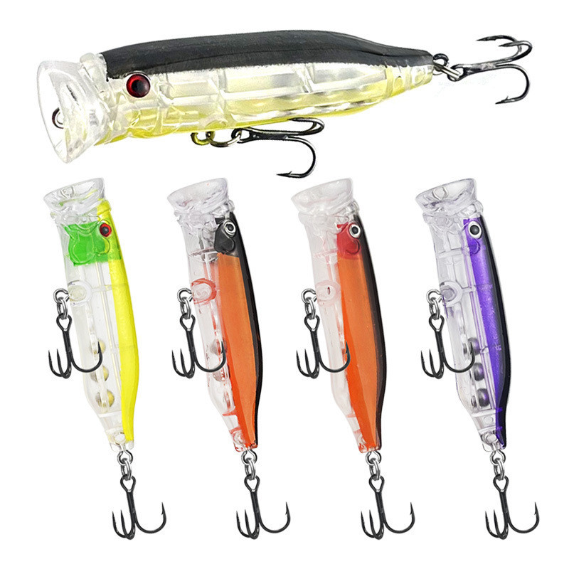 รุ่นใหม่ 7 ซม./9g น้ําด้านบน big splash โปร่งใส popper hard lure เหยื่อยาวหล่อ popper hard lure เหยื่อ