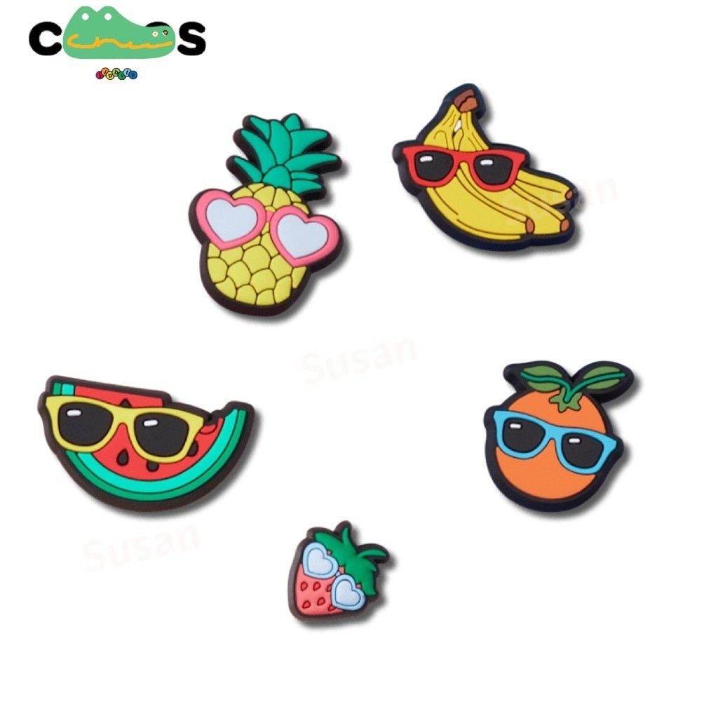 Crocs Jibbitz อุปกรณ์เสริมรองเท้าแตงโมกล้วยสตรอเบอร์รี่ DIY รองเท้าหัวเข็มขัดอุปกรณ์เสริมตกแต่งการ์ตูน