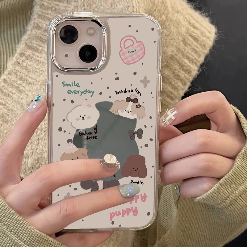 กระจกแต่งหน้านุ่มโปร่งใสกรณี Anti-Fall เคสโทรศัพท์สําหรับ iPhone 16 Promax 15 Promax 12 13 Mini 14plus 11 Pro Max X XS XR XS Max 7 8 plus Se2020