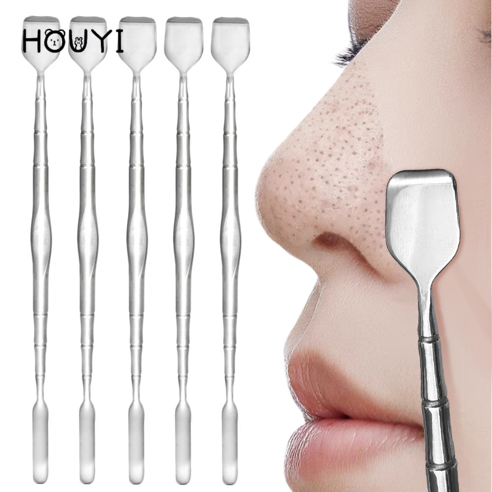 Double Head Stainless Steel Blackhead Remover Push - Pimple Comedone Removal Flat Push - เครื่องมือทําความสะอาดใบหน้าระดับมืออาชีพ