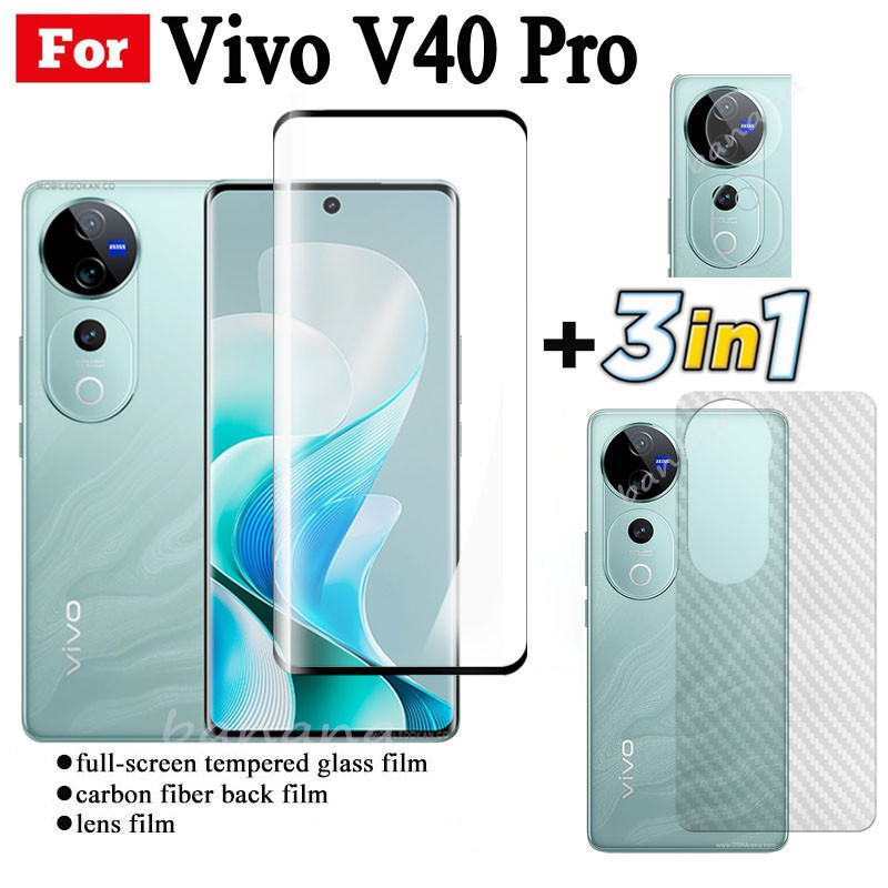 3 in 1 Vivo V40 Pro กระจกนิรภัยสําหรับ Vivo V40 V30 Pro V30E ป้องกันหน้าจอเลนส์กล้องแก้ว