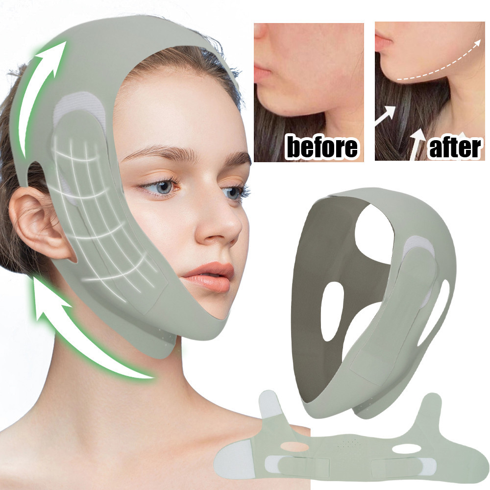 ผ้าพันแผลกระชับสัดส่วน - V Line Face Shaper - นํากลับมาใช้ใหม่ นุ่ม ระบายอากาศ - สําหรับผู้หญิง Chin Cheek Lift Up Belt - สายรัดนวดหน้า - เครื่องมือความงามบํารุงผิว