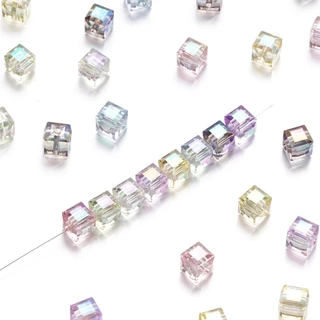St. kunkka 5 ชิ้น 8mm อะคริลิคสแควร์ลูกปัดโปร่งใส Spacer ลูกปัดหลวมสามารถใช้ สําหรับDIY เครื่องประดับทําสร้อยคอสร้อยข้อมือ