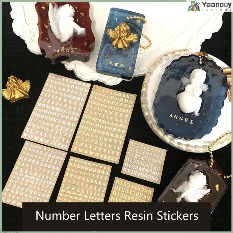 Yaa 5 ชิ้นจํานวนสติกเกอร์ Mini Glitter สติกเกอร์ตัวอักษรสําหรับ Scrapbooking Home Decors