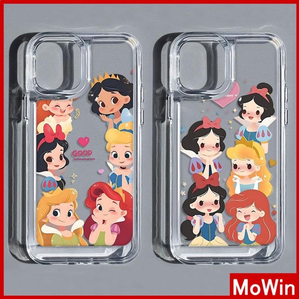 Mowin - สำหรับ iPhone 15 Pro Max เคสใส TPU ปุ่มชุบไฟฟ้าอ่อนป้องกันกล้องกันกระแทก เจ้าหญิงน่ารัก เข้ากันได้กับ iPhone 14 13 12 11 XS XR 7Plus 8 Plus