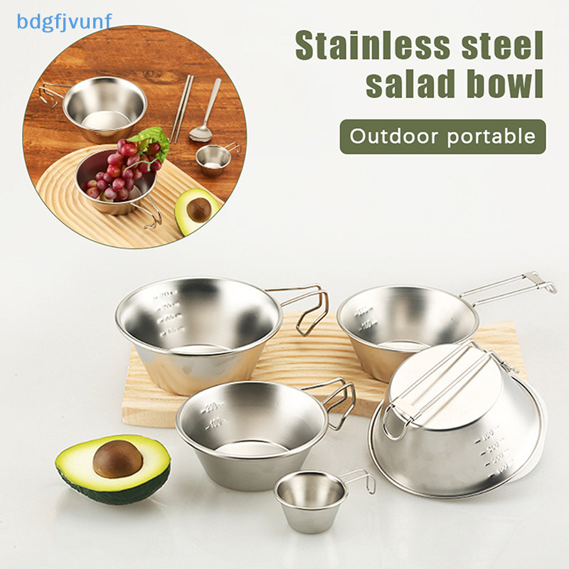 Bdgf 30/200/400ml 304 สแตนเลส Sierra ถ้วยบนโต๊ะอาหารกลางแจ้งสําหรับ Camping และ Picnics Stackable แขวนชามซุป TH