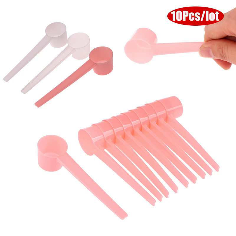 10Pcs Reusable 5g Spoon Plastic Measuring Scoop PP Measure Spoon Milk Coffee Teaspoon Milk Powder Ki
