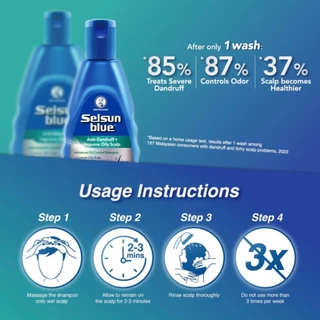 Selsun Blue Anti-Dandruff Shampoo 120/200ml เซลซั่น บลู แชมพูขจัดรังแค ดูแลปัญหาหนังศีรษะ