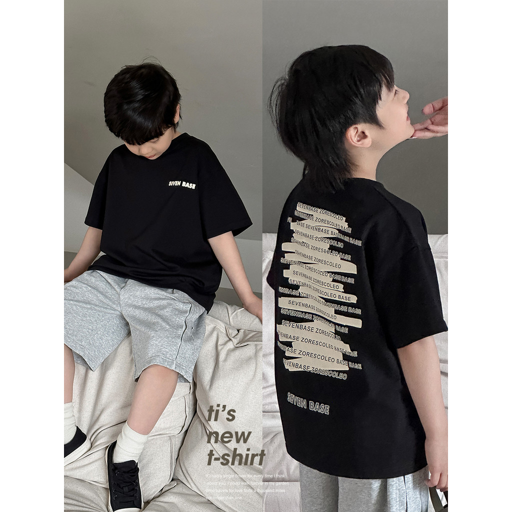 (จัดส่งตลอด 24 ชั่วโมง)Kids T shop Sleeve 2024 เทรนด ์ แฟชั ่ นสไตล ์ ใหม ่ เข ้ ากันง ่ าย