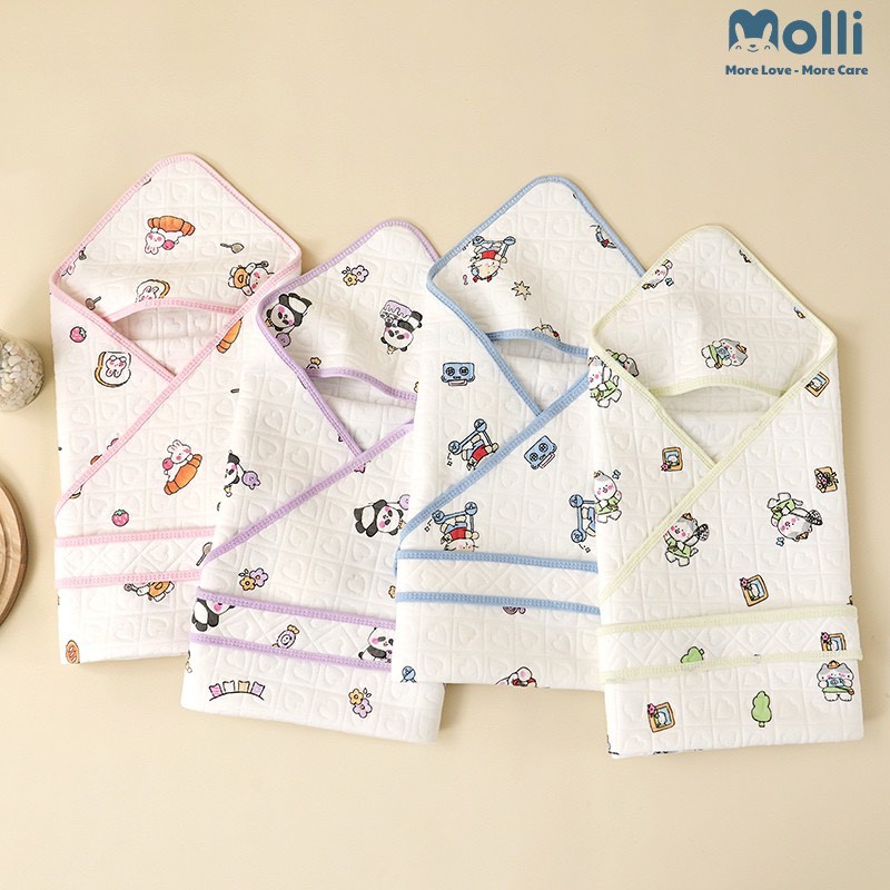 MOLLI KT เครื่องปรับอากาศ 80x80 ซม.ผ้าฝ้ายนุ่มนูนด้วย HEART SHAPE น่ารักสําหรับทารก Bebi123