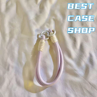 Phone Lanyard ความคิดริเริ่ม สายคล้องโทรศัพท์มือถือ สไตล์วินเทจ Weave เชือกเส้นเล็ก สีน้ําตาล Colorful แบบเรียบง่าย