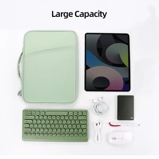 GOOJODOQ Hand-Grip Tablet Storage Bag with Multi-Layers for Accessories, Water-Resistant 420D Nylon