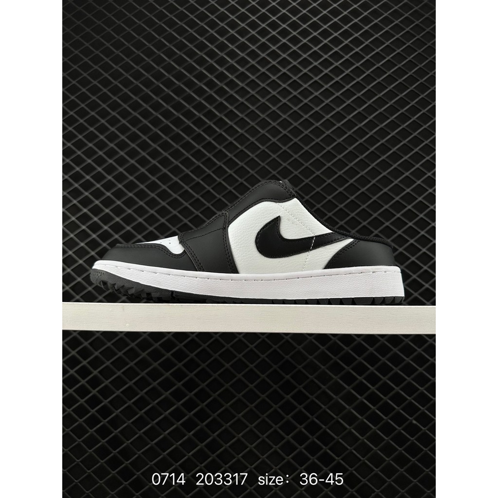 [ขนาด: 36-45] แค่ซื้อกัน Joe 1 Black Golf Slip-On Low-Top Classic Half-Support Retro Culture Casual Sports Basketball Shoes