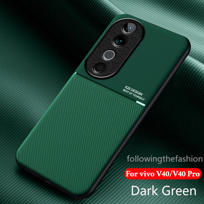 ปลอกสําหรับ vivo V40 Pro 5G V40pro 2024 V50 V50 Pro 5G เคสโทรศัพท์กล้องเลนส์ป้องกันแฟชั่น Hard Soft Anti Shock ปลอกกันกระแทก TPU หนังใหม่แม่เหล็กปกหลัง