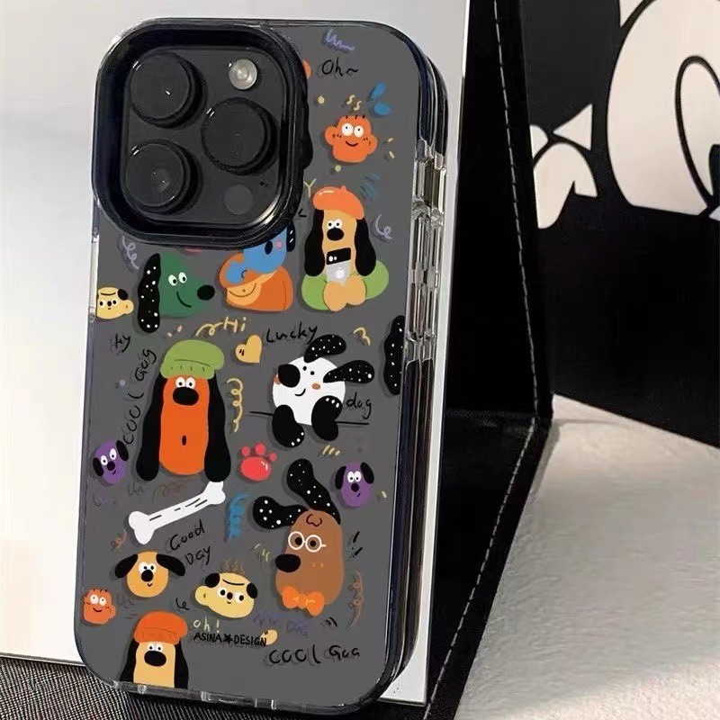 Insหูยาวลูกสุนัขนุ่มโปร่งใสกรณีanti-fallสําหรับiphone 16 Promax 15 Promax 12 13 Mini 14plus 11 Pro Max X XS XR XS Max 7 8 plus Se2020 6G 6Plus