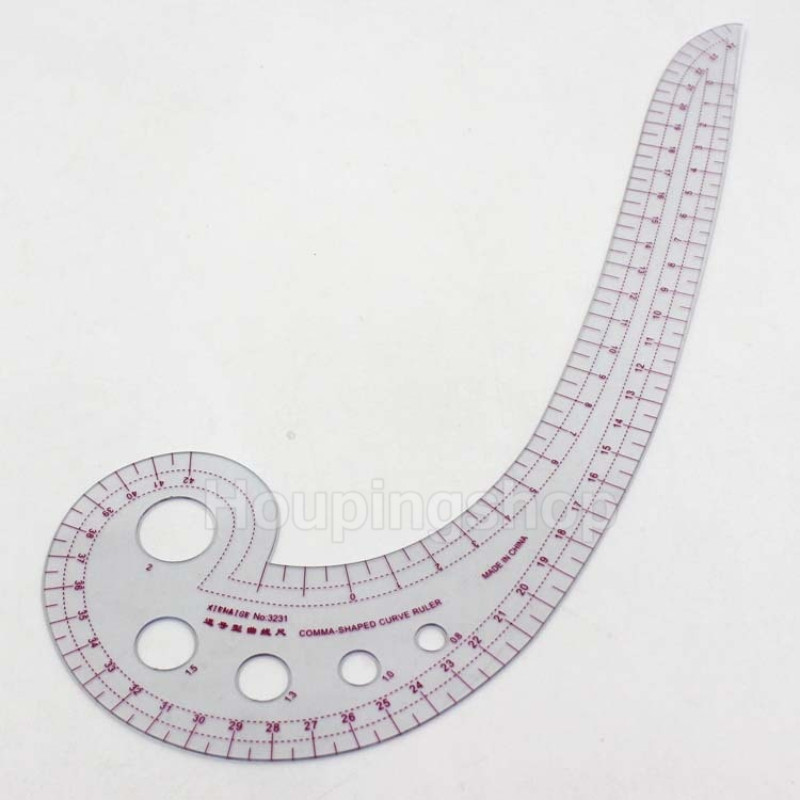 Multi-function French Curve เย็บรูปแบบ Comma ไม้บรรทัดวัดสําหรับ Dressing ช่างตัดเสื้อผ้าตัดไม้บรรทัดอุปกรณ์เย็บผ้าไม้บรรทัด