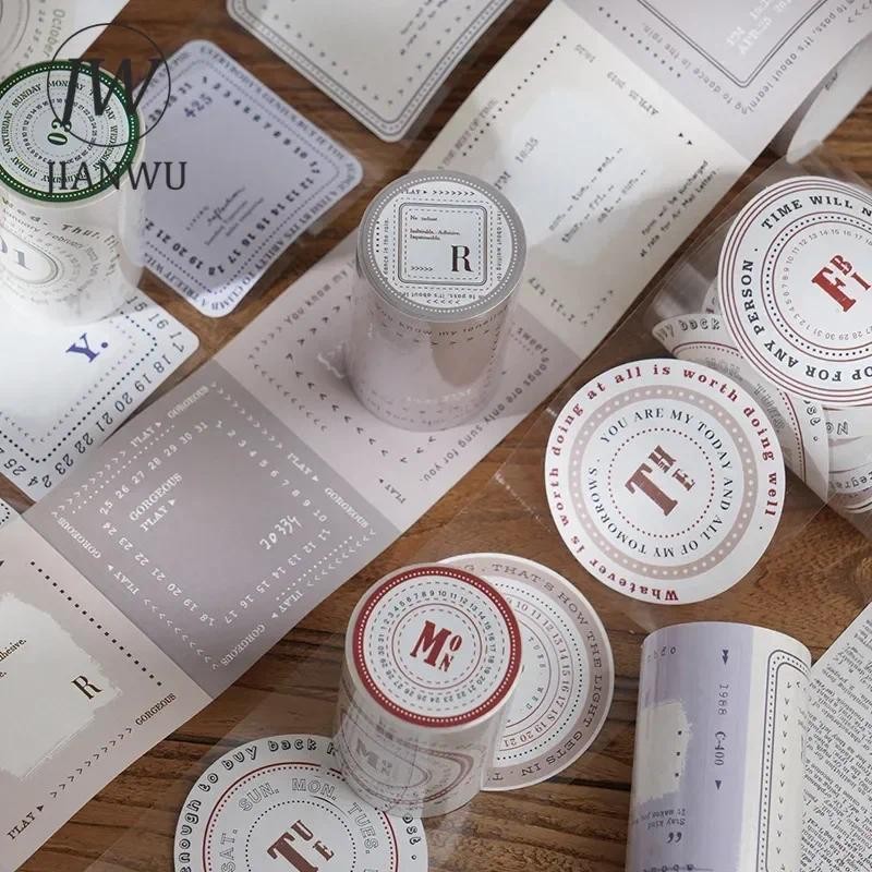Jianwu 70 มม.* 200 ซม.ข้อความ Whispers Series Simple รอบ Border Hollow วัสดุ Collage เทป Creative DIY Journal เครื่องเขียน