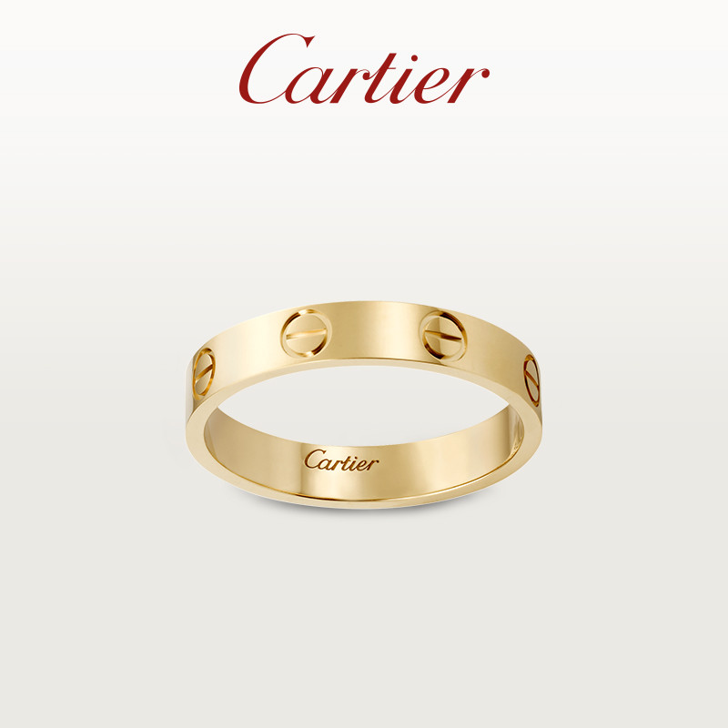 [พร้อมกล่อง] Cartier Cartier LOVE Series Ring Rose Gold Gold White Gold รุ่นแคบแหวนคู่ [คลังสินค้าพร้อม]