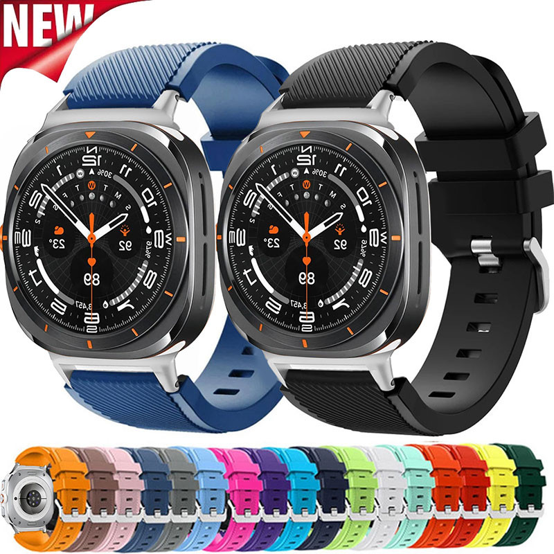 สายซิลิโคนสําหรับ Samsung Galaxy Ultra Watch 7 47 มม.สร้อยข้อมือกีฬาแบบนุ่มสําหรับ Samsung Galaxy 2025 Ultra 47 มม.สายรัดข้อมือปลายโค้ง