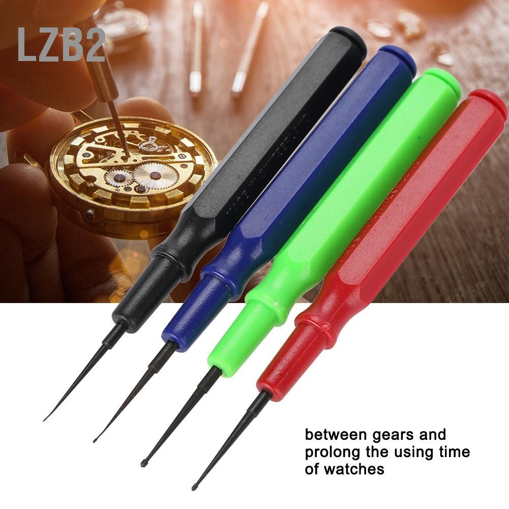 LZB2 4 ชิ้น/เซ็ตน้ำมันหล่อลื่น Oiler น้ำมัน ปากกาเข็ม Lubricator นาฬิกาซ่อมเครื่องมือ