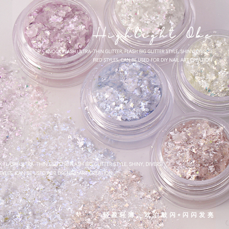 อุปกรณ์ทําเล็บ ผงโอปอลบาง Cloud Brocade Powder คริสตัลน้ําแข็ง Edelweiss Powder Phantom สีเล็บไม่สม่ําเสมอเน้นโอปอลเลื่อม