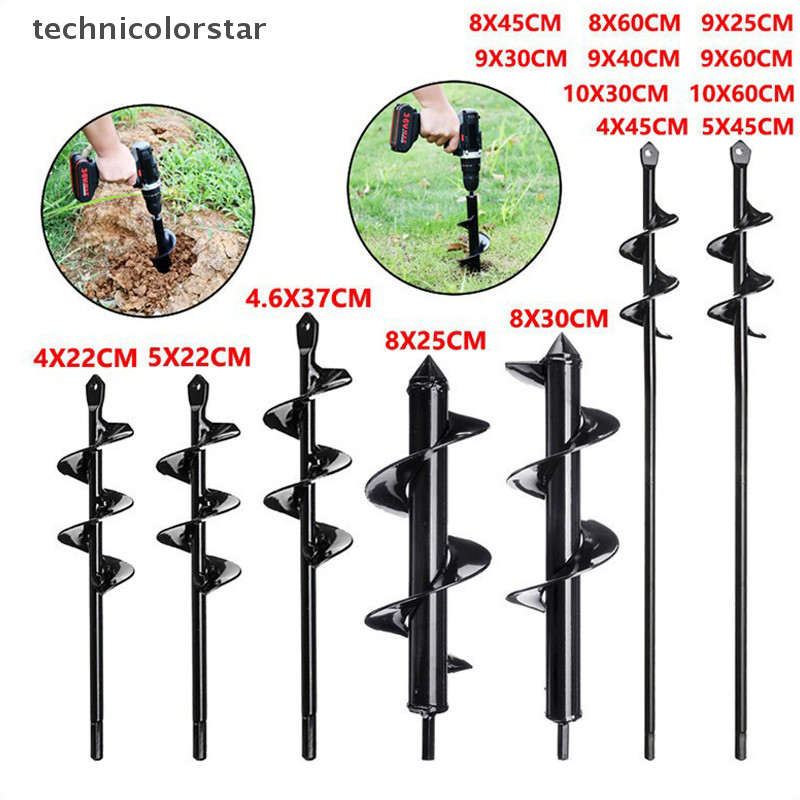 Trsr ing ดอกไม้และพืชขุดหลุมเจาะบิตเกลียว Rod หลวมดินโลหะผสม Ground Ddrill Bit สั้น Rod Jelly